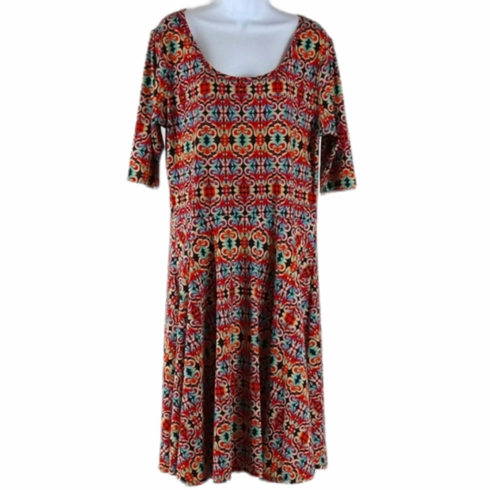 LuLaRoe colorful print dress